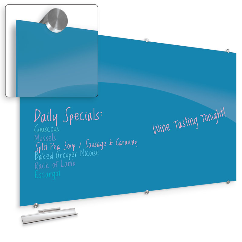 Tableau effaçable mural en verre Visionary, H 47,24 po x L 70,87 po, Rouge