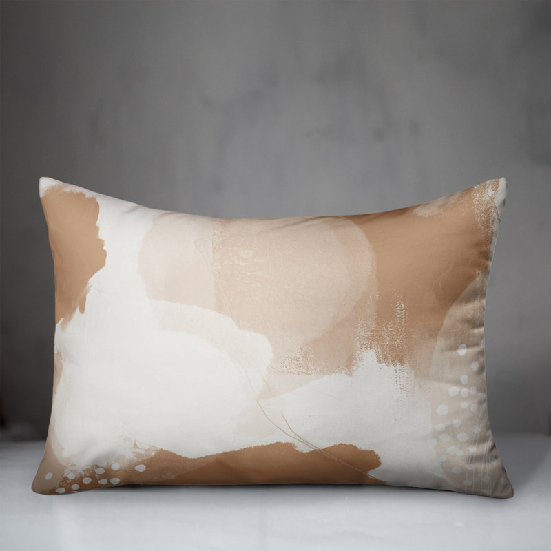 Coussin lombaire intérieur / extérieur abstrait, Brun clair