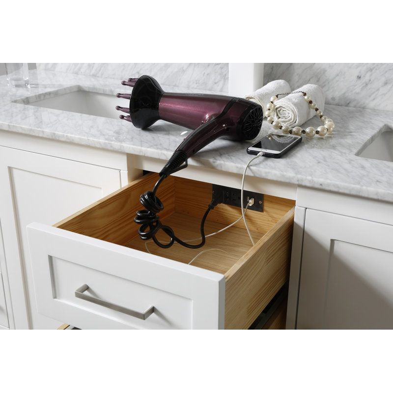 71'' Double Bathroom Vanity with Marble Top
