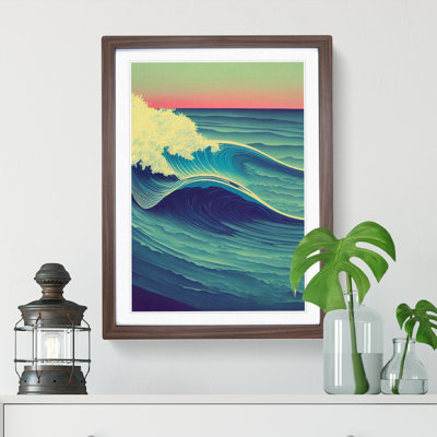 Sunset Ocean Wave No.5 - Framed Print