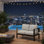 Causeuse de patio en aluminium toutes saisons de 50 po avec coussins épais gris clair et structure noire (seulement avec chaise de patio)
