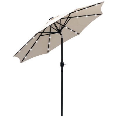 Nectar 2.7m Patio Garden Umbrella Outdoor Parasol Tilt Crank Cream