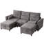 Canapé en U en forme de nuage avec repose-pieds avec rangement, canapé en chenille moderne avec méridienne, canapé modulaire convertible à 5 places pour le salon, gris-865109685