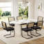 Ensemble de salle à manger élégant à double piédestal avec chaises en velours-908193389-908193378