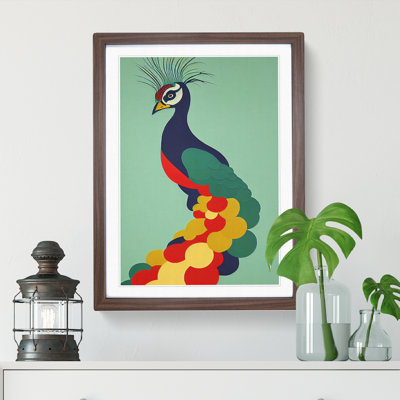 Peacock In Abstract No.7 - Single Picture Frame Print