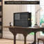 Armoire en bois noire verrouillable à 4 rangées pouvant contenir 45 pièces ou plus