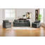 Ensemble de canapé rembourré gris moelleux et moelleux, coussin double couche et poches de rangement latérales pour le salon-611270454
