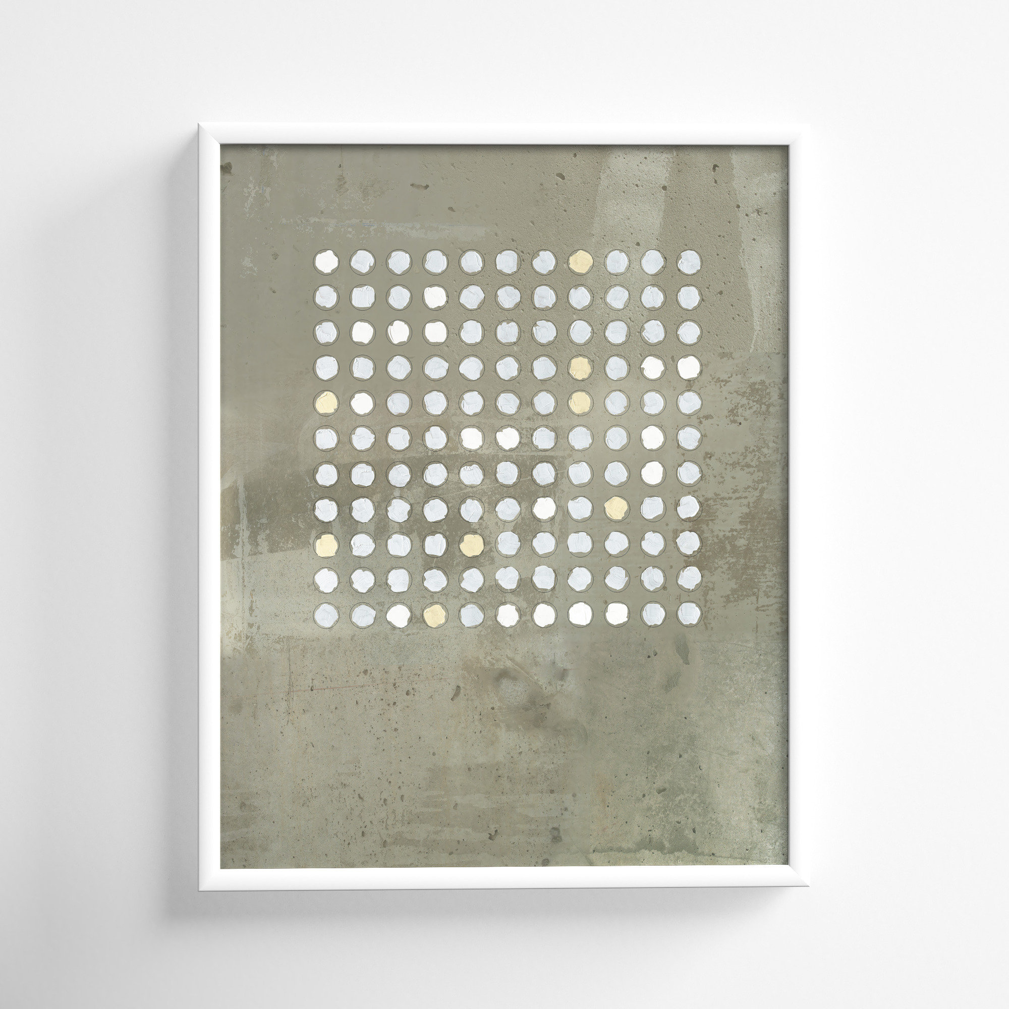 Circles In Squares 2 by Jacques Pilon, 20" H x 16" W x 1.25" D, White