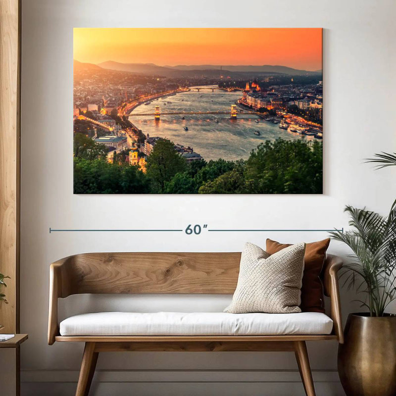 Marchelle, paysage urbain de Budapest, H 34 po x l 51 po