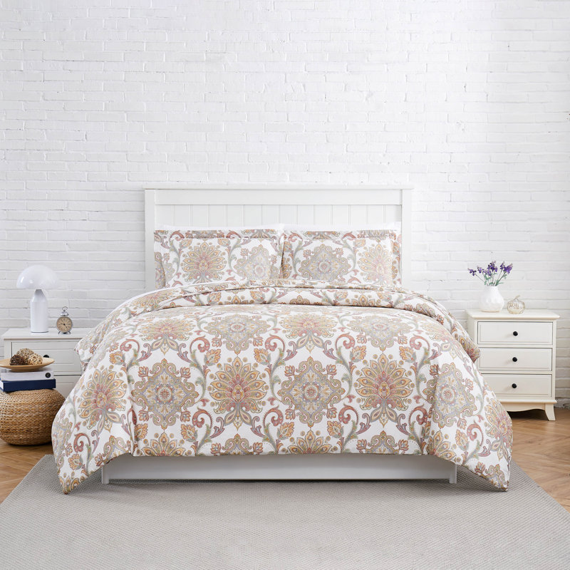 Southshore Fine Linens 100% Cotton 300 Thread-Count Serenity Duvet Cover Set, Queen Duvet Cover + 2 Shams, Rust
