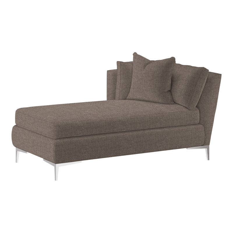 Aiden Chaise Lounge, Polished Stainless, Left Hand Facing, Bond Linen (Performance fabric) 1086-92