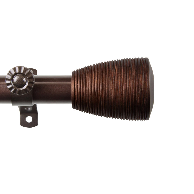 Tringle à rideaux à 4 côtés Tarzan - laiton antique 13/16 po, Cacao, 18 po à 28 po (chaque côté)