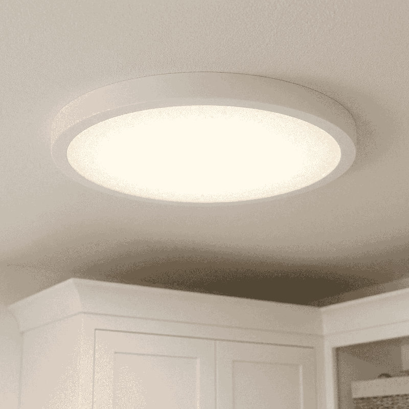 Raed LED Flush Mount in White, White, 0.9" H x 12" W x 12" D