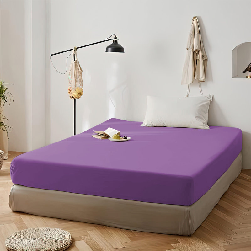Super Soft Microfiber Deep Pocket Fitted Sheet, Purple, Single (3')