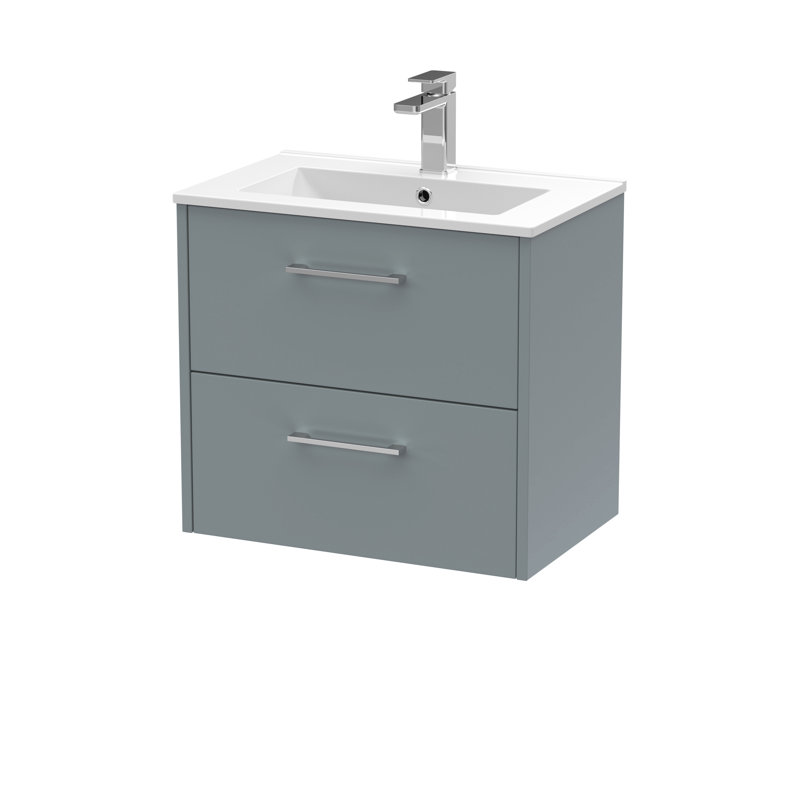 Juno Single Bathroom Vanity with Integrated Vitreous China Basin, Coastal Grey