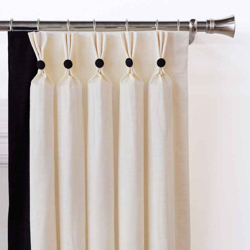 Dominique Cotton Blend Room Darkening Curtain Panel, 40" W x 96" L, Left