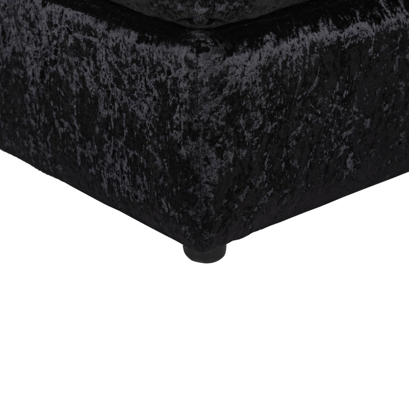 Romelia 3 - Piece Velvet Living Room Set, Right Hand, Black