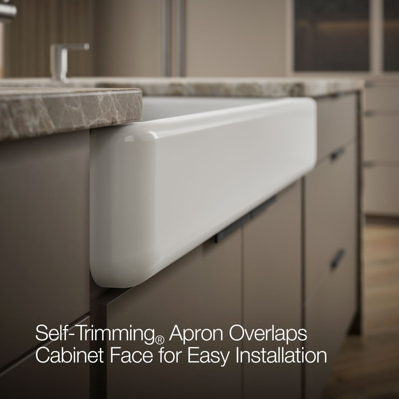 Whitehaven® 36" L x 22" W Double Basin Farmhouse/Apron Kitchen Sink, White