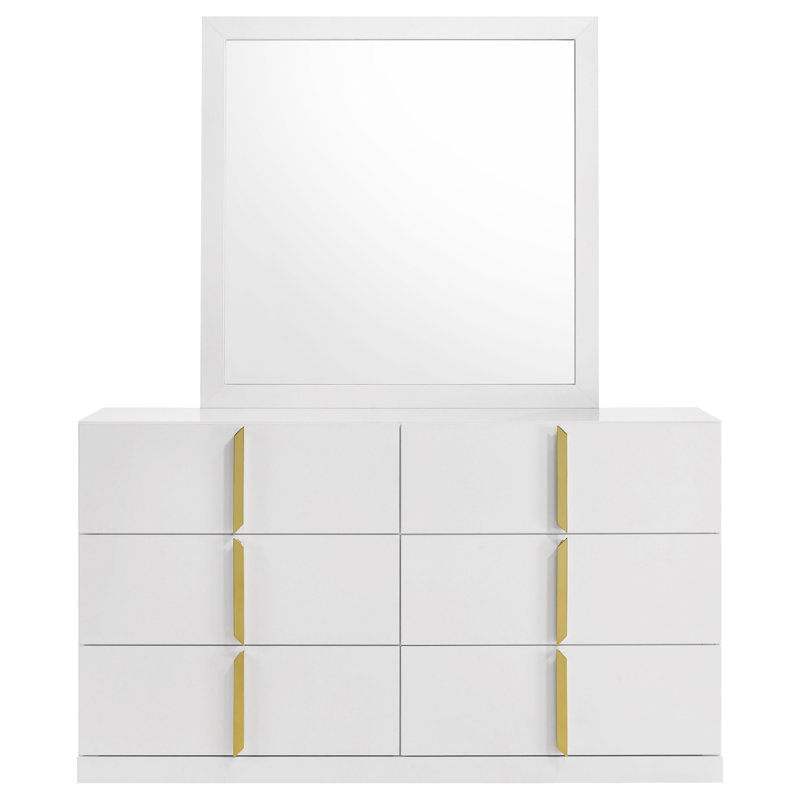 Commode 6 tiroirs avec miroir