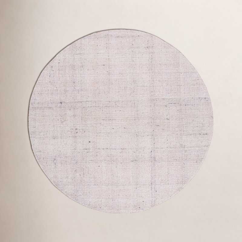 Abstract Hand Tufted Performance Solid Color Indoor Rug, Round 6'