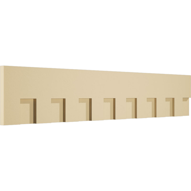 H 9 po x P 1 1/2 po x L 48 po avec bordure en uréthane Signature Elizabeth avec plaque arrière, brun clair apprêté, H 9 po