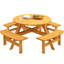 Table de salle à manger d'extérieur avec 4 bancs intégrés-97857281