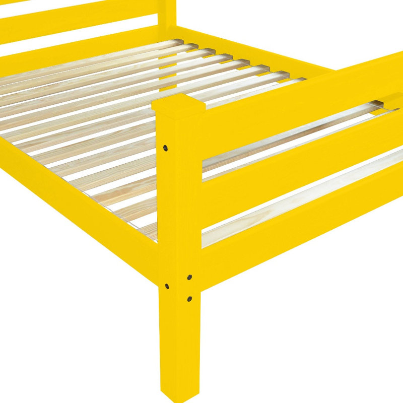  Kingsley Canary Yellow Solid Wood Twin Bed Frame — Twin, Yellow