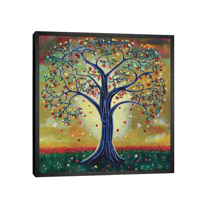 The Giving Tree by Jerry Lee Kirk - Painting on Canvas, 45.72 cm H x 45.72 cm W, Black Framed