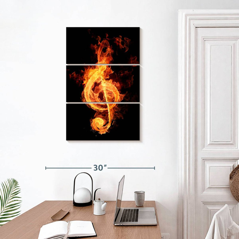Abarca Flaming G Clef, 32" H x 20" W