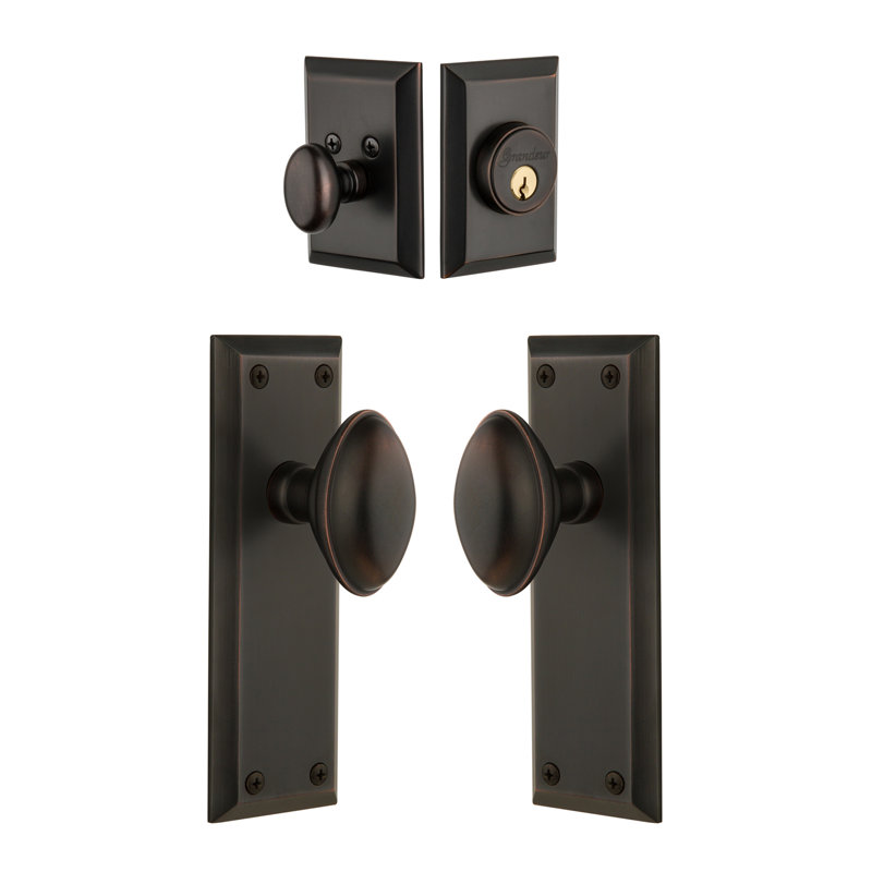 Fifth Avenue Complete Entry Knob Set with Deadbolt, Timeless Bronze