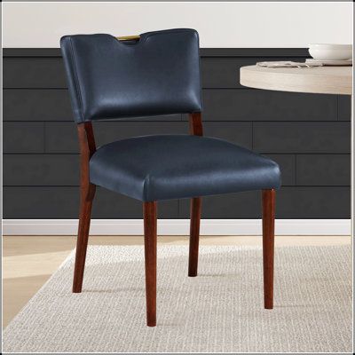 Bryson Midnight Blue Faux Leather Dining Chair - Set of 2