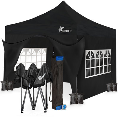 SUNMER 3m x 3m Steel Pop-Up Gazebo with Walls