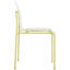 Paquet de 4 chaises à blocs de couleur à rayures avec Pp imperméable et pieds en métal robustes pour la terrasse extérieure, blanc crème et jaune grain