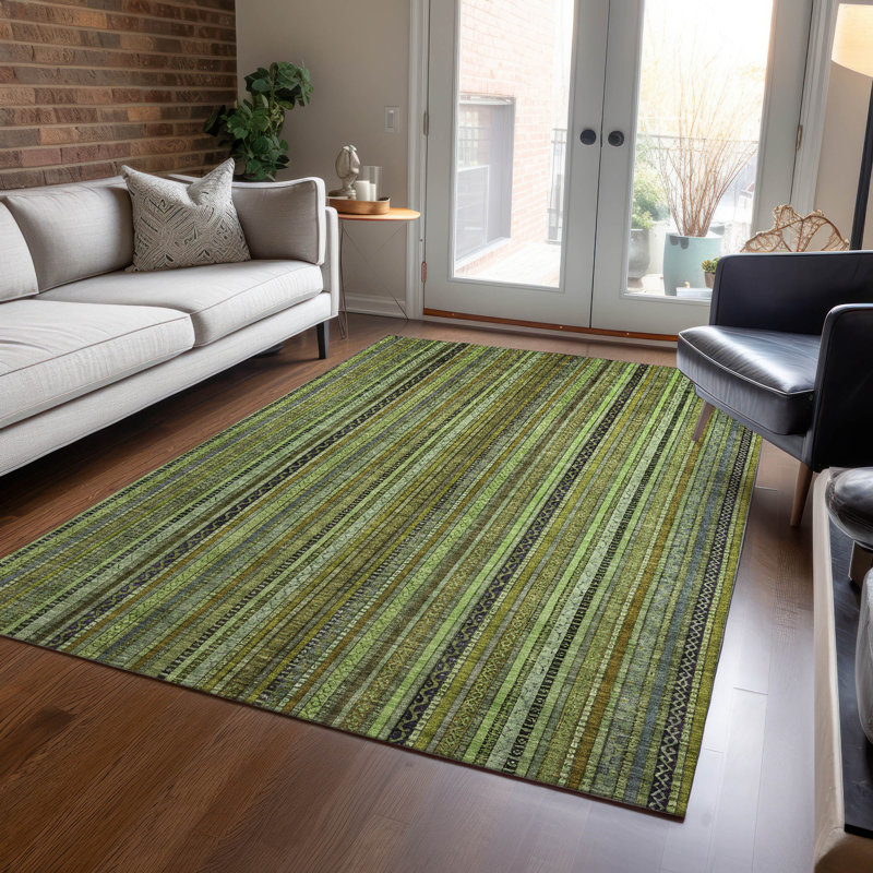 Tapis intérieur / extérieur vert Velatrix, 2'3" x 7'6"