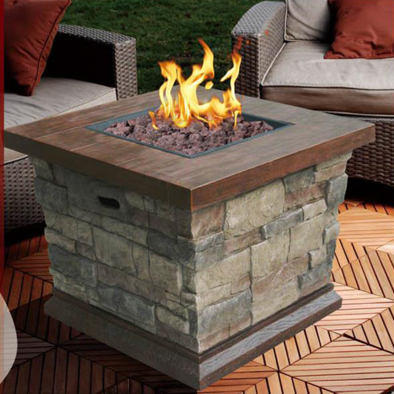Clitheroe Square Propane Smokeless Fire Pit Table