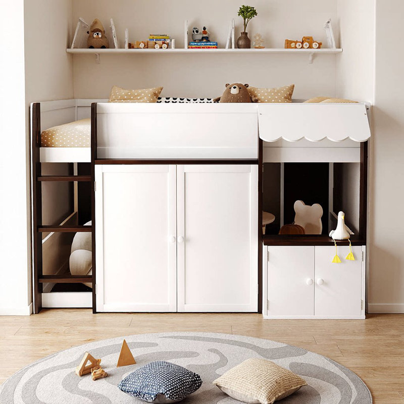Lit mezzanine pleine grandeur pour enfants avec rangement sous le lit et cachette secrète - Ultimate Dream Space Saver