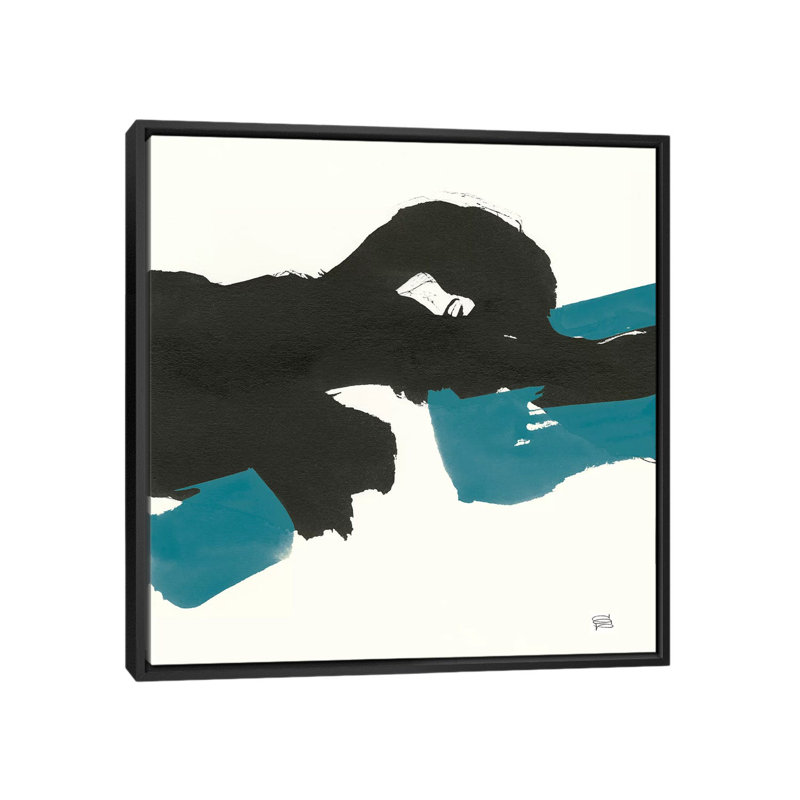 «Minimal Panel II Teal Crop» par Chris Paschke, impression sur toile, H 18 po x l 18 po x P 1,5 po, Pas de tapis
