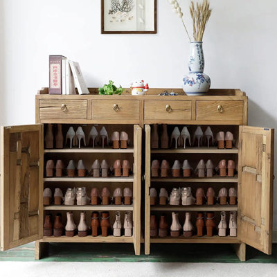 Armoire à chaussures grande capacité en orme