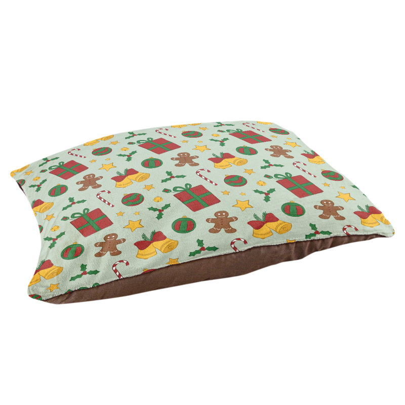 Oreiller d’intérieur christmas décoration, l 50 po x P 40 po x H 7 po, Gris / jaune