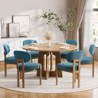 47.24" Wooden Round Dining Table Set for Kitchens, Dining Room, Living Room