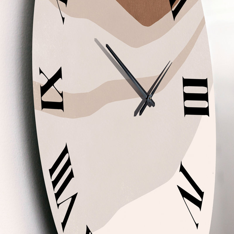 Horloge murale moderne en terre cuite et ivoire avec effet usé, Moyen