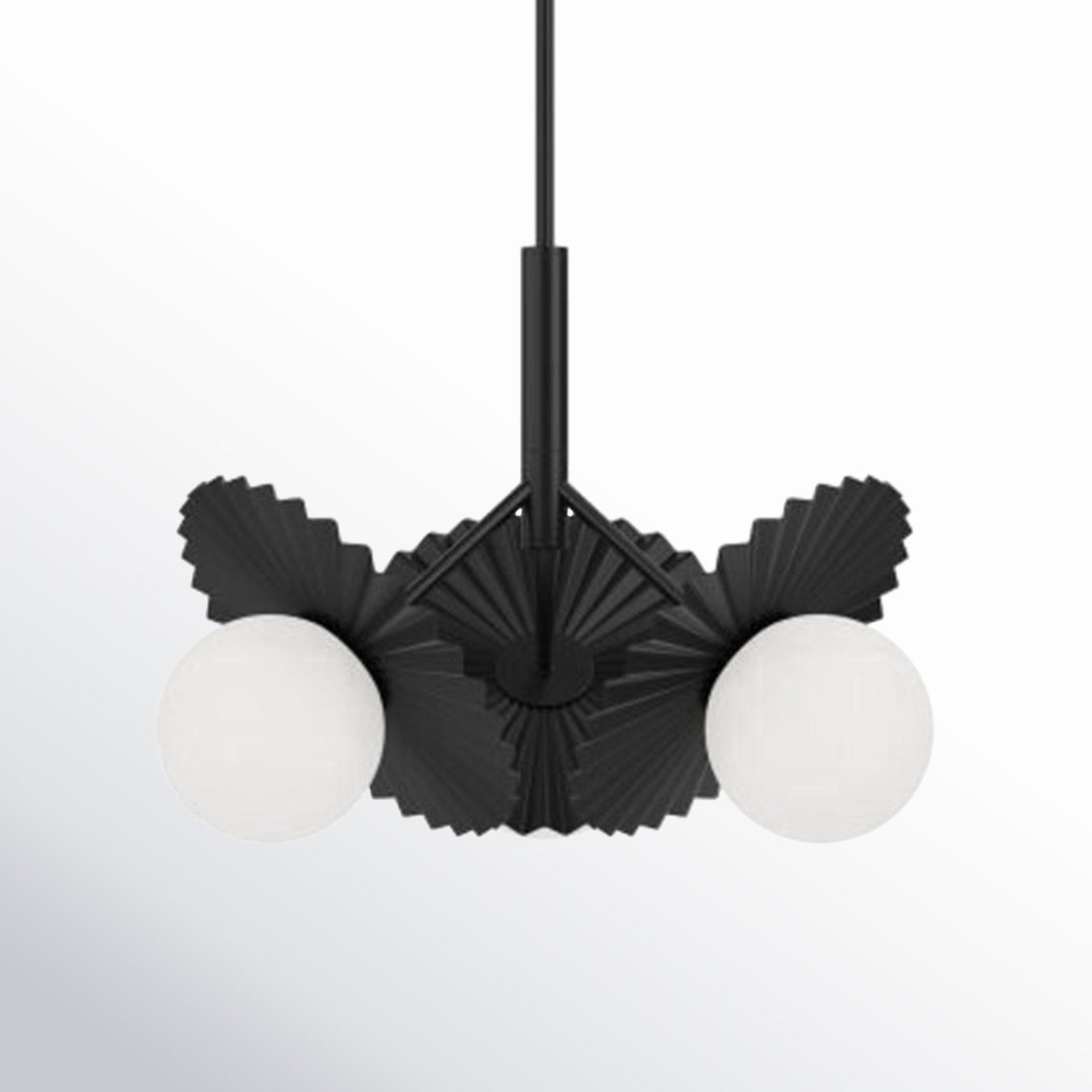 Laki 3 - Light Metal Chandelier, Matte Black, 15.75" H x 22" W x 22" D