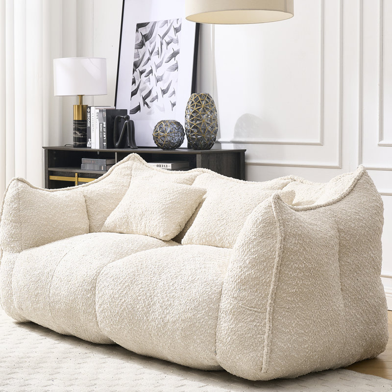 Fauteuil en chenille pour l'intérieur - convient au salon, à la chambre à coucher et à la salle de lecture, White Chenille
