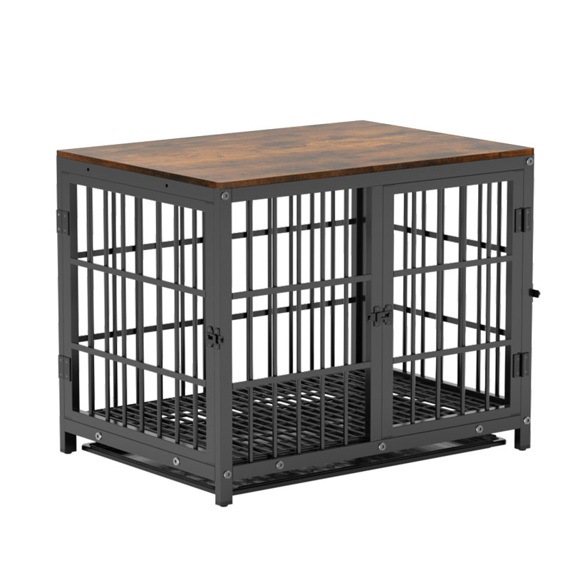 Harriet Furniture Style Crate with 3 Doors, Black, 65 cm H x 78.5 cm W x 56.5 cm D