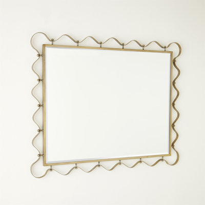 Les Vagues Rectangle Iron Beveled Mirror