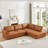  Byrle Mid Century Modern Genuine Leather Cozy Sectional Sofa-1862021115-1862021114