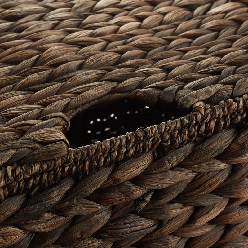 Casafield Water Hyacinth Rectangular Storage Baskets with Lids (Small, Medium, and Large)