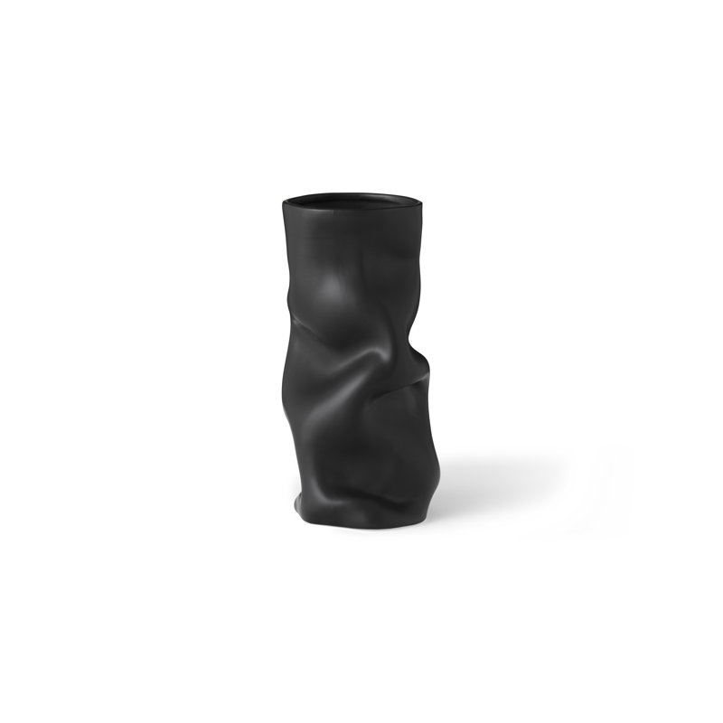 Collapse Table Vase, Black, 7.9" H x 6.3" W x 6.3" D