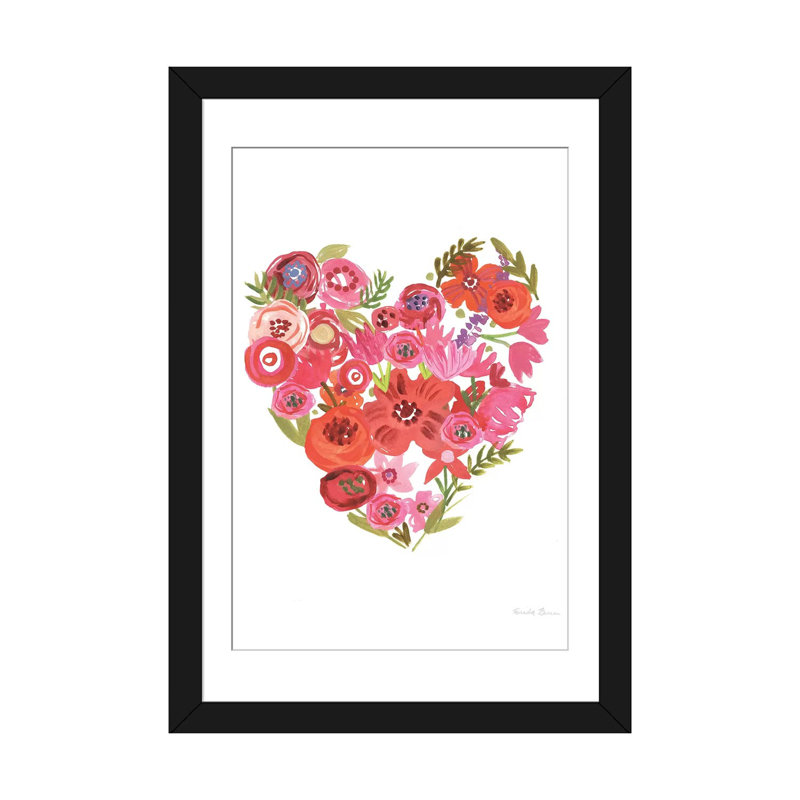 « valentine chic, word no ii », reproduction d’impression sur toile, H 24 po x l 16 po x P 1 po, Papier d'art encadré noir