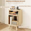 Tables de chevet en bois avec station de charge, table d'appoint moderne Mid-Century avec portes coulissantes, table de chevet cannelée, noyer / chêne naturel-1556577986-1568805871